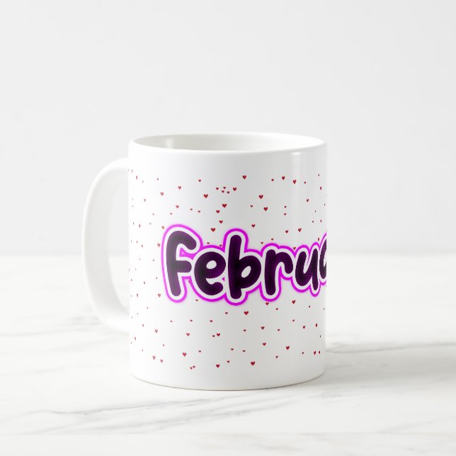 Taza De Café Del Mes De Cumpleaños De Febrero Idea (Anverso izquierdo)