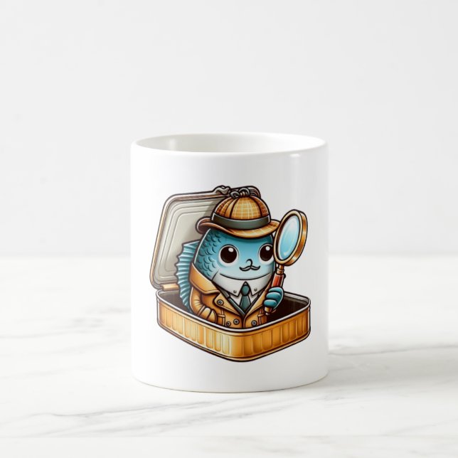 Taza de café del misterio del detective de sardina (Centro)