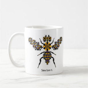 Taza de café del modelo del edredón de la abeja 