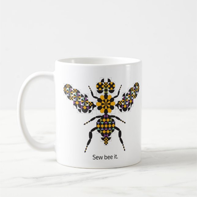 Taza de café del modelo del edredón de la abeja de (Izquierda)