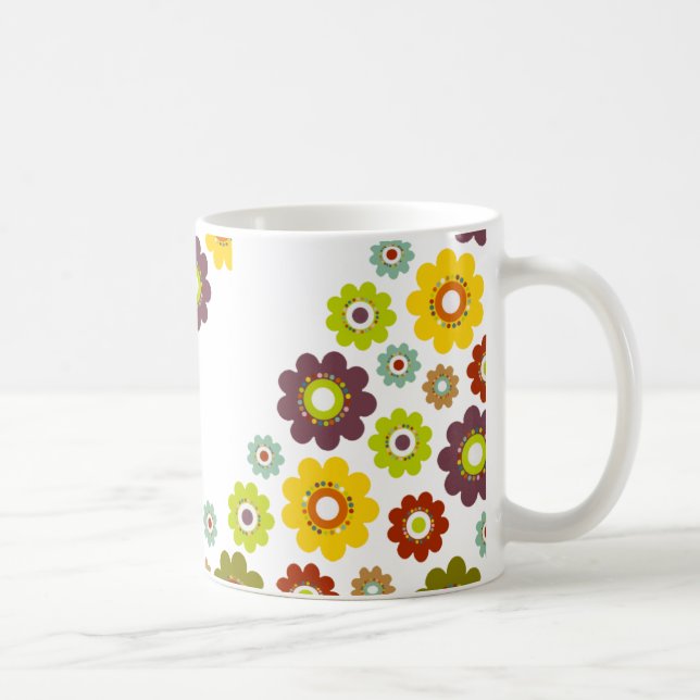 Taza de café del modelo del flower power (Derecha)