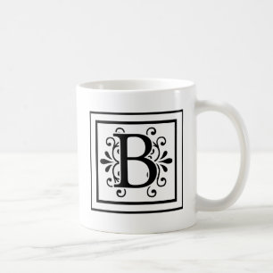 Taza de café del monograma de la letra B