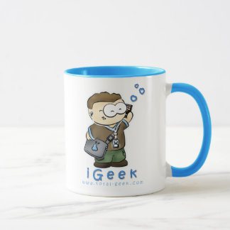 taza de café del muchacho del iGeek