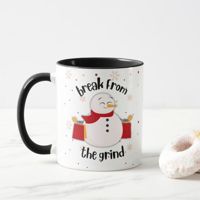 Taza de café del muñeco de nieve de compras (Con donut)