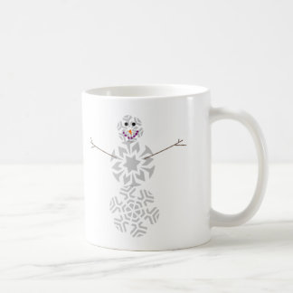 Taza de café del muñeco de nieve del copo de nieve