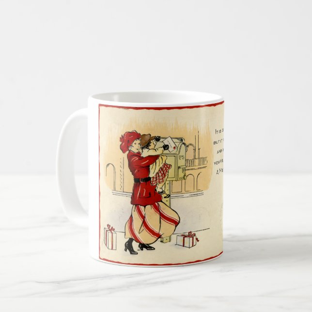 Taza de café del navidad de la postal de la (Anverso izquierdo)