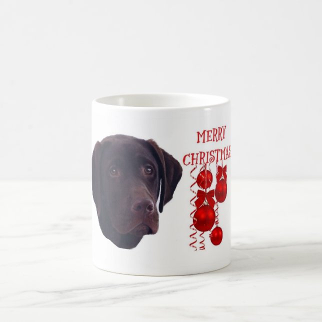 Taza de café del navidad del labrador retriever (Centro)