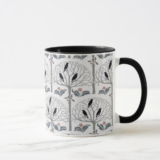 Taza de café del navidad del modelo del grajo y