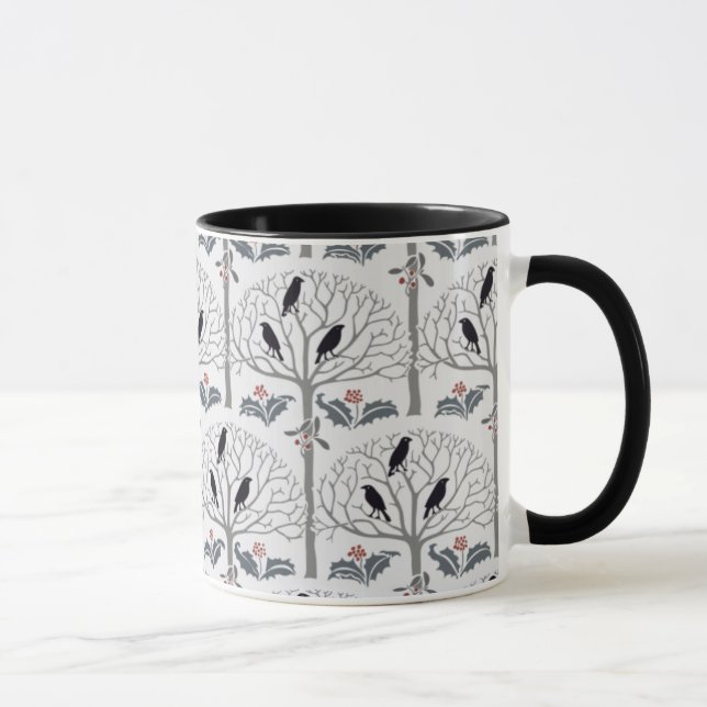 Taza de café del navidad del modelo del grajo y (Derecha)