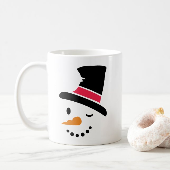Taza de café del navidad del muñeco de nieve (Con donut)