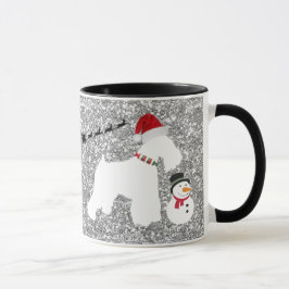 Taza de café del navidad del Schnauzer