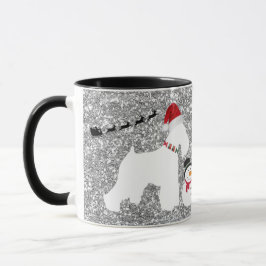 Taza de café del navidad del Schnauzer