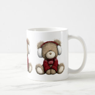 Taza de café del osito de peluche de invierno