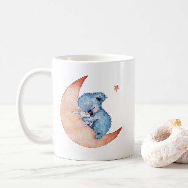 Taza de café del oso de koala el dormir (Con donut)