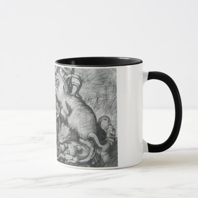 taza de café del pájaro del negro de la era de la (Derecha)