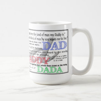 Taza de café del papá con citas