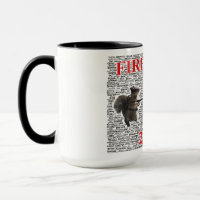 Taza de café del parque de bomberos con la nube de