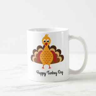 Taza de café del pavo del dibujo animado de la