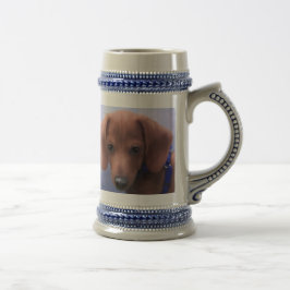 Taza de café del perrito de la sobrecarga del