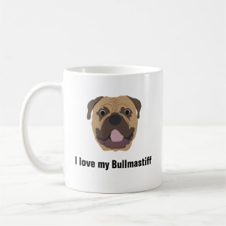 Taza de café del perro de Bullmastiff - amor de I