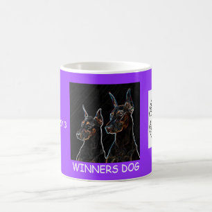 Taza de café del perro de los ganadores