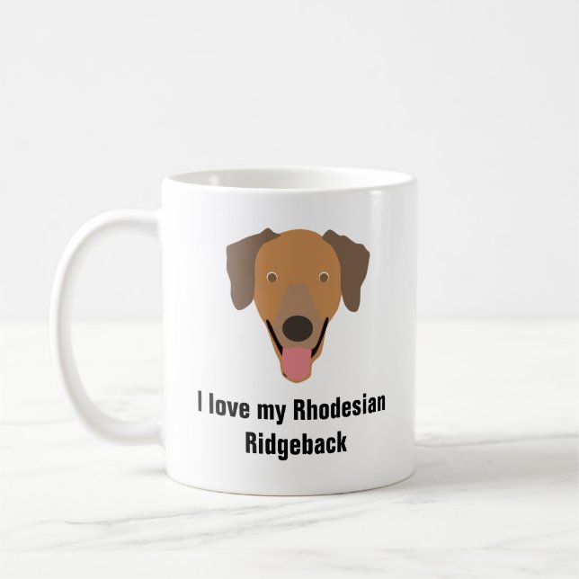 Taza de café del perro de Rhodesian Ridgeback - (Izquierda)