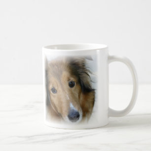 Taza de café del perro del collie