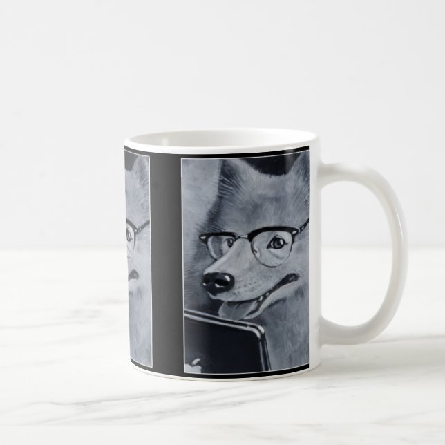Taza de café del perro del samoyedo del friki (Derecha)