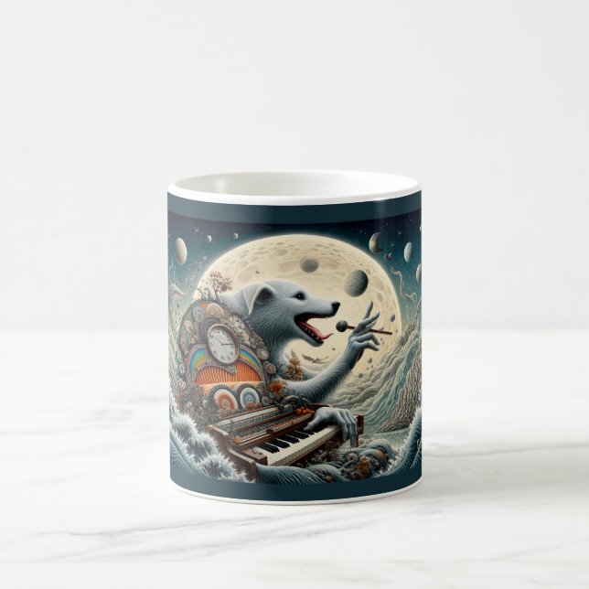 Taza de café del pianista canino celestial (Centro)
