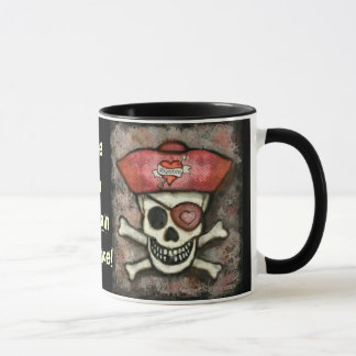 Taza de café del pirata de la tarjeta del día de