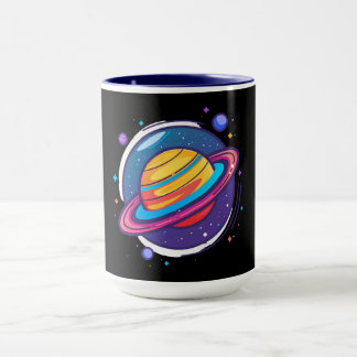 Taza de café del planeta Saturno – Diseño cósmico