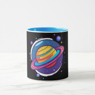 Taza de café del planeta Saturno – Diseño cósmico