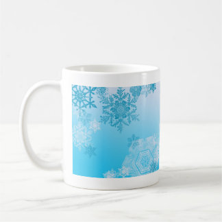 Taza de café del poema de los copos de nieve del