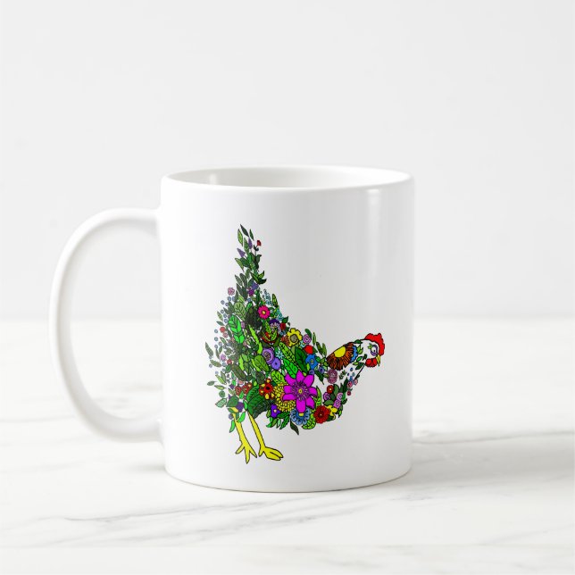 Taza de café del pollo de la flor (Izquierda)