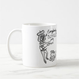 Taza de café del polluelo y de Eddie del Beatnik