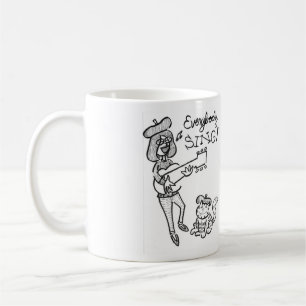 Taza de café del polluelo y de Eddie del Beatnik