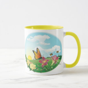 Taza de café del prado de la mariposa del KRW