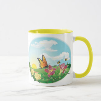 Taza de café del prado de la mariposa del KRW