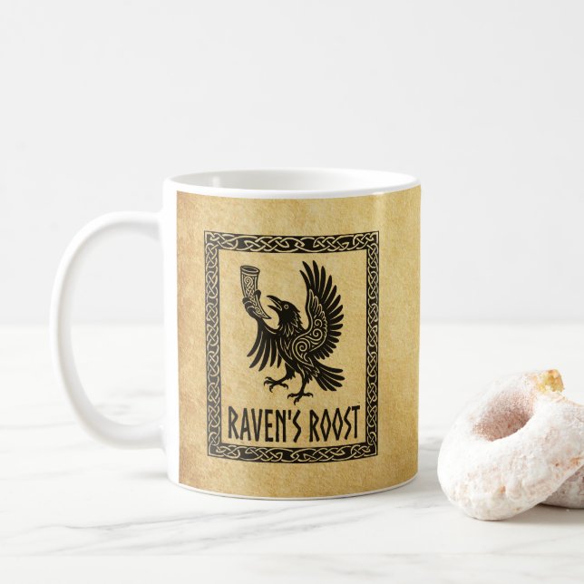 Taza de café del Pub Raven's Roost Wick Escocia (Con donut)
