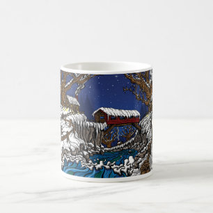 Taza de café del puente cubierto