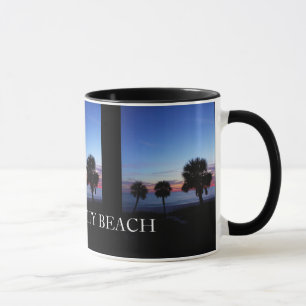 Taza de café del recuerdo de la playa de ciudad d
