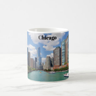Taza de café del río Chicago