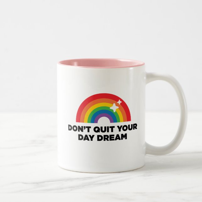 Taza de café del rosa de arco iris de DQYDD (Derecha)