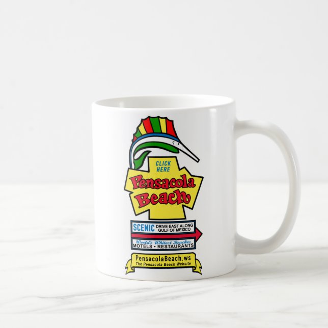 Taza de café del Rótulo de la playa de Pensacola (Derecha)