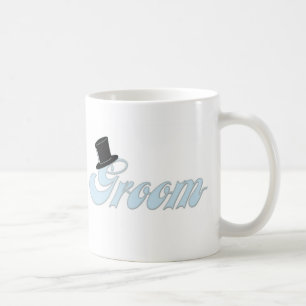 Taza de café del sombrero de copa del novio