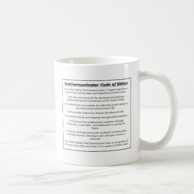 Taza De Café Del "taza código ético de TeleCommunicator" del (Derecha)