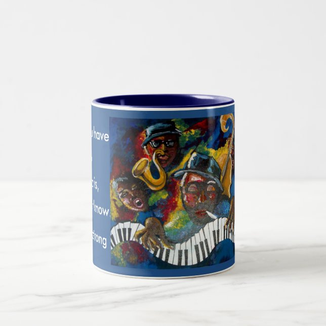 Taza de café del trabajo de arte del jazz (Centro)