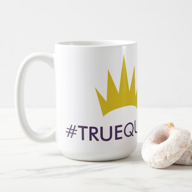 Taza de café del #TRUEQUEEN de la tiara (Con donut)