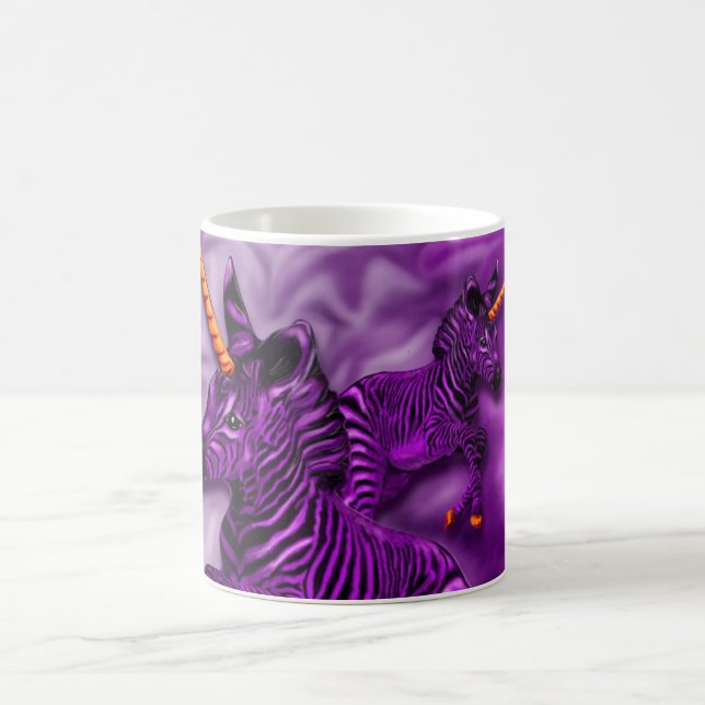 Taza de café del unicornio de la cebra (Centro)