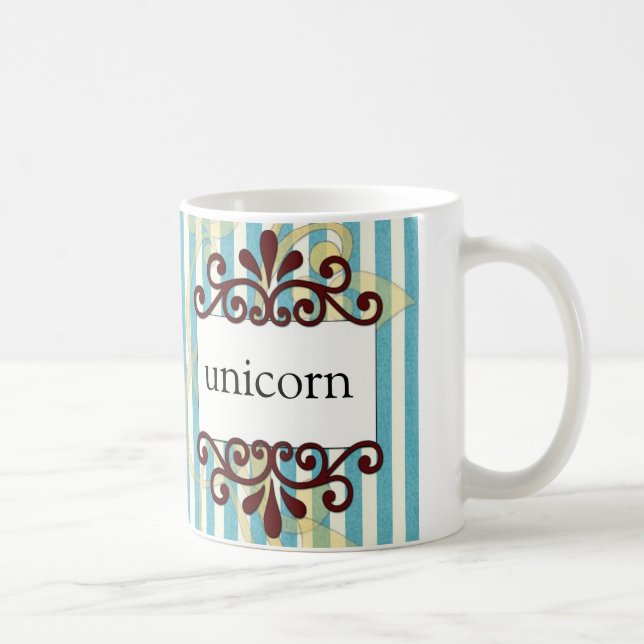 Taza de café del unicornio de la revista de (Derecha)